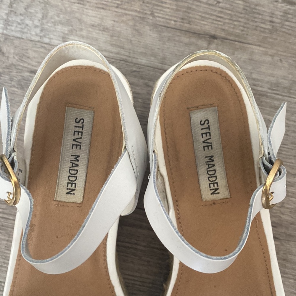 Steve Madden Platform Espadrille Sandals White - Picture 3 of 4